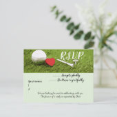 ゴルフボール付きゴルフR.S.V.P結婚式招待状 ポストカード (スタンド正面)
