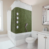 ゴルフボール付きパター付きゴルフ浴室 シャワーカーテン (インサイチュ)