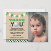 ゴルフボール任意の年齢の誕生日写真 サンキューカード (正面)