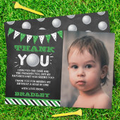 ゴルフボール任意の年齢の誕生日写真 サンキューカード