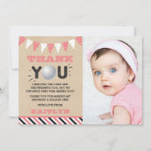 ゴルフボール任意の年齢の誕生日写真 サンキューカード (正面)