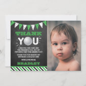 ゴルフボール任意の年齢の誕生日写真 サンキューカード (正面)