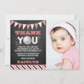 ゴルフボール任意の年齢の誕生日写真 サンキューカード (正面)