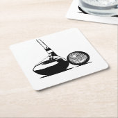 ゴルフボール及びクラブ スクエアペーパーコースター (アングル)