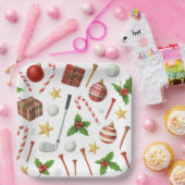 ゴルフボール及びゴルフ用具を備えたゴルフクリスマス ペーパープレート (パーティー)