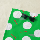 ゴルフボール及びティーのパターン、おもしろいゴルファー ビーチタオル (インサイチュ)