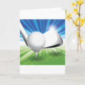 ゴルフボール及びティーグリーティングカード カード (黄色い花)
