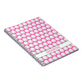 ゴルフボール名ピンクグリーンホワイト ノートブック (右側)