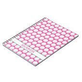 ゴルフボール名ピンクグリーンホワイト ノートブック (左側)