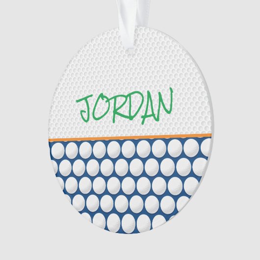 ゴルフボール名モダンゴルフ子供カラフルおもしろい オーナメント (正面)
