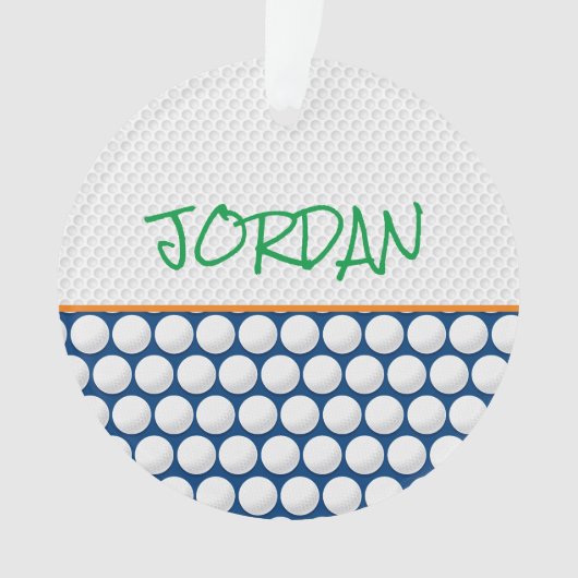 ゴルフボール名モダンゴルフ子供カラフルおもしろい オーナメント (正面)