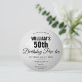 ゴルフボール型のバースデーパーティー招待状 招待状 (スタンド正面)