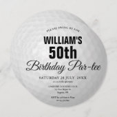 ゴルフボール型のバースデーパーティー招待状 招待状 (正面/裏面)