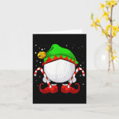 ゴルフボール小妖精や小人クリスマスパジャマかわいいスポーツXマスカ カード (黄色い花)
