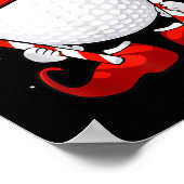 ゴルフボール小妖精や小人クリスマスパジャマかわいいスポーツXマスカ ポスター (角)