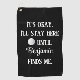 ゴルフボール白黒はっきりしたタイポグラフィおもしろいユーモア ゴルフタオル