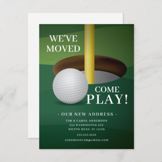 ゴルフボール移動告知カード 案内ポストカード (正面/裏面)
