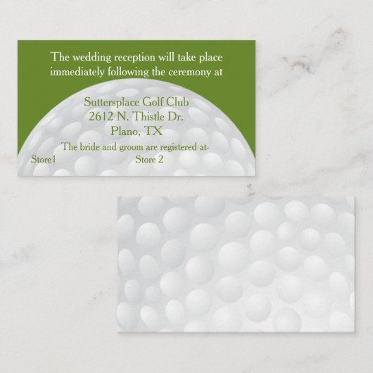 ゴルフボール結婚披露宴エンクロージャ エンクロージャーカード (正面/裏面)