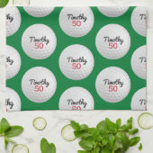 ゴルフボール誕生日パーティー – 50thまたは他の年 キッチンタオル (折り畳み)
