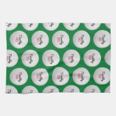 ゴルフボール誕生日パーティー – 50thまたは他の年 キッチンタオル (横)