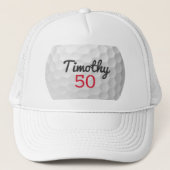 ゴルフボール誕生日パーティー – 50thまたは他の年 キャップ (正面)