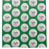 ゴルフボール誕生日パーティー – 50thまたは他の年 シャワーカーテン (正面)