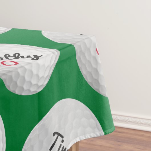 ゴルフボール誕生日パーティー – 50thまたは他の年 テーブルクロス (インサイチュ)