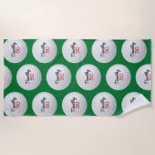 ゴルフボール誕生日パーティー – 50thまたは他の年 ビーチタオル (正面)