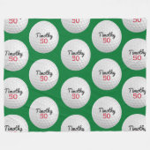 ゴルフボール誕生日パーティー – 50thまたは他の年 フリースブランケット (正面(横))