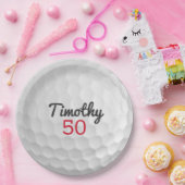 ゴルフボール誕生日パーティー – 50thまたは他の年 ペーパープレート (パーティー)