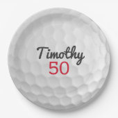 ゴルフボール誕生日パーティー – 50thまたは他の年 ペーパープレート (正面)