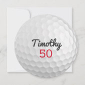 ゴルフボール誕生日パーティー – 50thまたは他の年 招待状 (裏面)