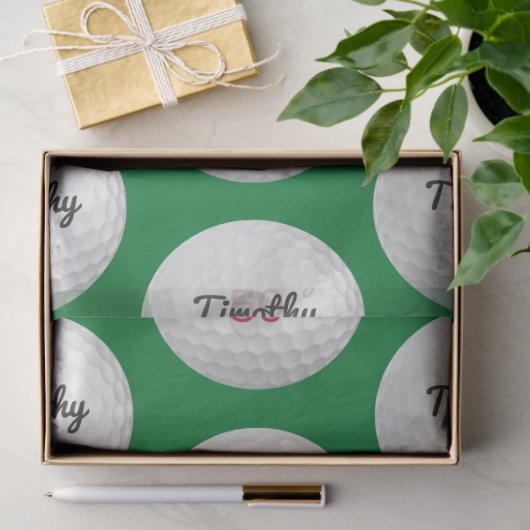 ゴルフボール誕生日パーティー – 50thまたは他の年 薄葉紙 (ギフト)