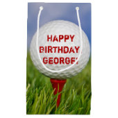 ゴルフボール誕生日 スモールペーパーバッグ (正面)