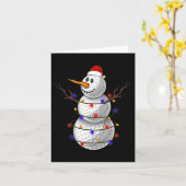 ゴルフボール雪だるまクリスマスライトおもしろい雪だるまS カード (黄色い花)