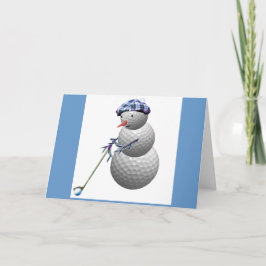 ゴルフボール雪だるまクリスマス シーズンカード