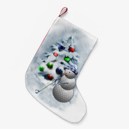 ゴルフボール雪だるまクリスマス スモールクリスマスストッキング
