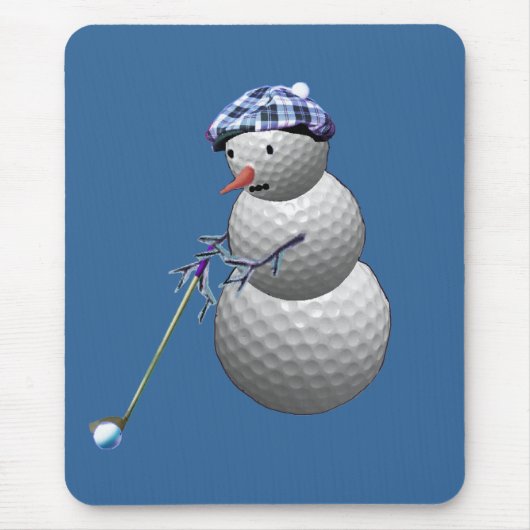 ゴルフボール雪だるま マウスパッド (正面)