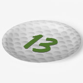 ゴルフボール13誕生日 ペーパープレート (アングル)