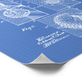 ゴルフボール1902特許芸術 – 青写真 ポスター (角)