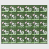 ゴルフボール1st誕生日ボールとフラグが緑 ラッピングペーパー (フラット)