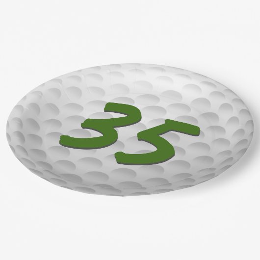 ゴルフボール35番目の誕生日紙プレート ペーパープレート (アングル)