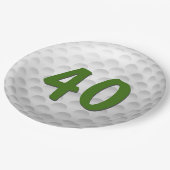 ゴルフボール40th誕生日紙プレート ペーパープレート (アングル)