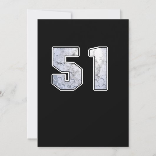 ゴルフボール51誕生祝いスポーツギフト 招待状 (正面)