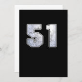 ゴルフボール51誕生祝いスポーツギフト 招待状 (正面/裏面)