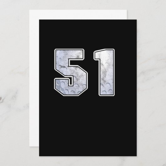 ゴルフボール51誕生祝いスポーツギフト 招待状 (正面/裏面)