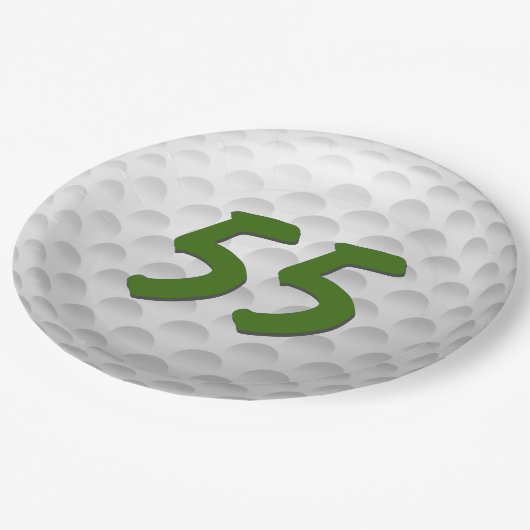 ゴルフボール55番目の誕生日紙プレート ペーパープレート (アングル)