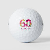 ゴルフボール60年カスタム間ゴルフボール60歳の誕生日 ゴルフボール (正面)