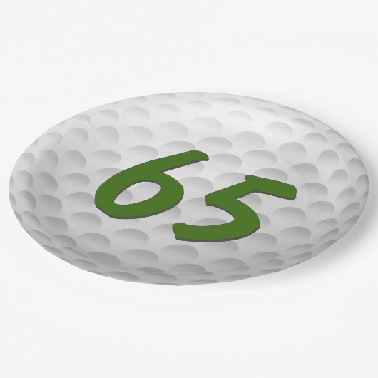 ゴルフボール65番目の誕生日紙プレート ペーパープレート (アングル)