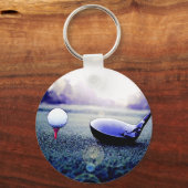 ゴルフボール&こうもり キーホルダー (正面)